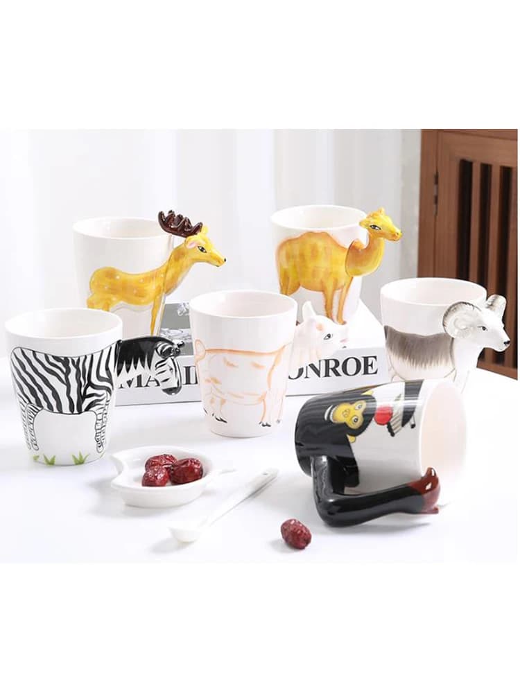 Giraffe Aap Zebra Keramische Waterkop 3D Leuke Dieren Koffiekopje Kantoor Paar Mok Afternoon Tea Ontbijt Melk Cadeau Home Decor