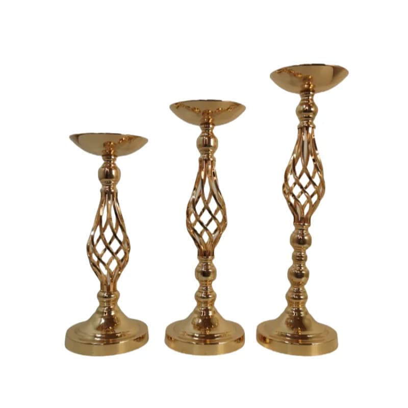 2/6/10 Stuks Gouden Bloem Stand Vaas Bruiloft Props Middelpunt Twisted Road Kandelaar Bruiloft Tafel Kaars houder Decoratie