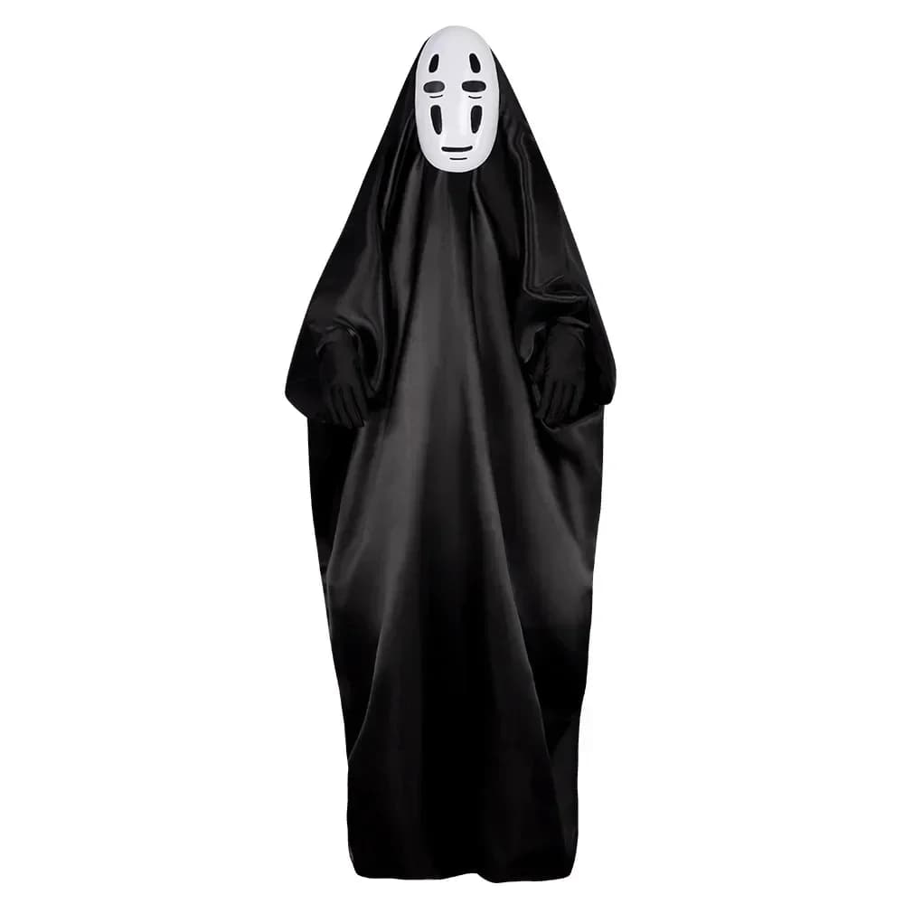 Spirited Away No Face Man Cosplay Kostuum Masker Handschoenen Set Anime Carnaval Party Volwassen Kostuums Maskerade Zwarte Mantel Masker