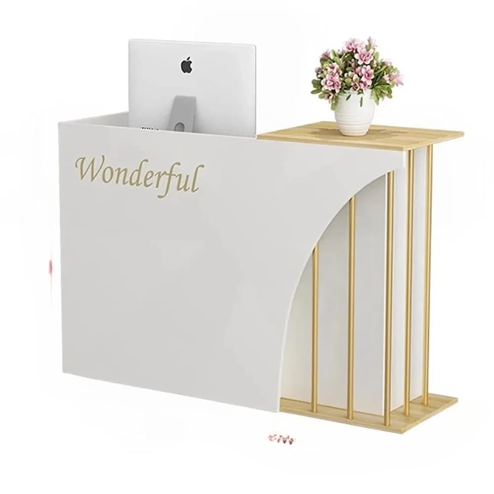 Moderne eenvoudige kantoorreceptiebalies Kledingwinkel Receptie Kassier Kleine bartafel Schoonheidssalon Receptiebalie