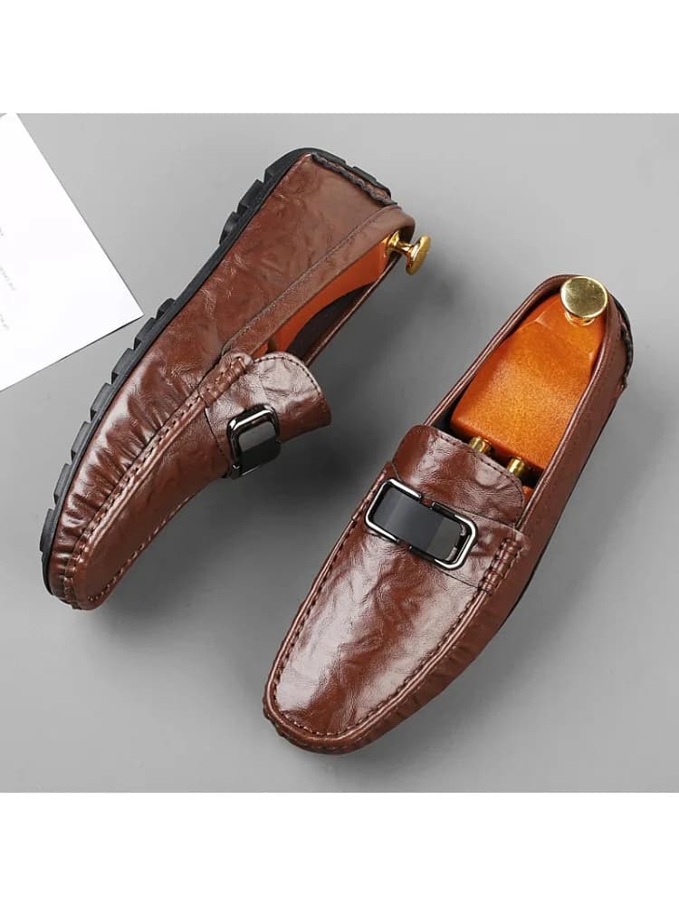 Lente Herfst Mannen Zachte Zool Loafers Klassieke Mannelijke Casual Lederen Schoenen Handgemaakte Mannelijke Mocassins Top Kwaliteit Mannelijke Rijden