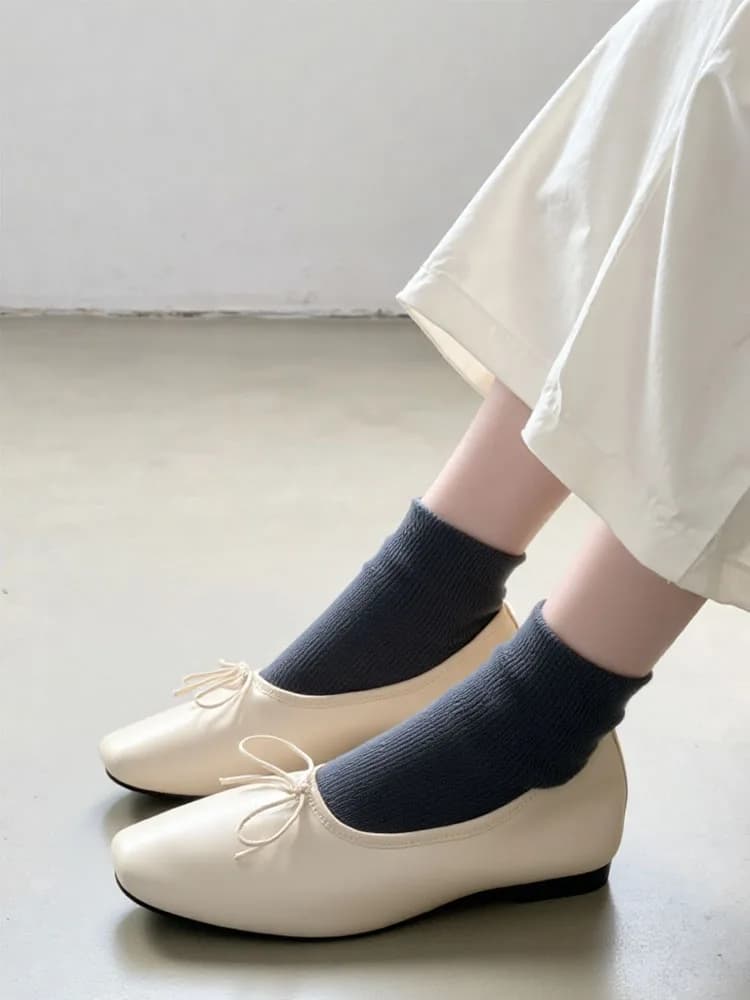 Mode Ondiepe Dames Flats Instappers Vrouwelijke Vlinderknoop Dames Ballet Flats Dansschoenen Met Hoogte Toenemend Schoeisel