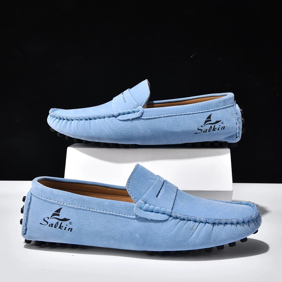 Kwaliteit Suède instappers voor heren Mode Lichtgewicht ademende wandelschoenen Comfortmode Outdoor herensneakers