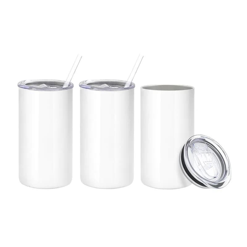 10oz 12oz Sublimatie Tumblers Blanks Rechte Beker RVS Dubbelwandig Geïsoleerde Waterfles Met Deksel voor DIY Cadeau