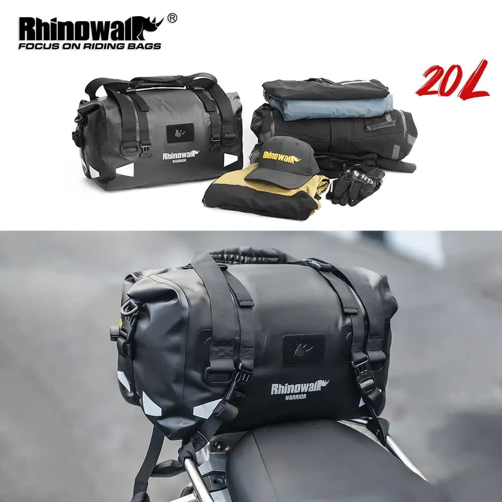Rhinowalk Motor Achterbank Tas 20/40L Waterdichte Droge Motor Grote Staart Zadeltas Rugzak Bagage Voor Lange Afstandsreis