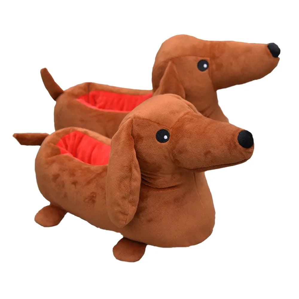 Pluizige speciale schattige pantoffels grappige schoenen mannen vrouwen winterpantoffels op maat huispantoffels binnenhuis hond