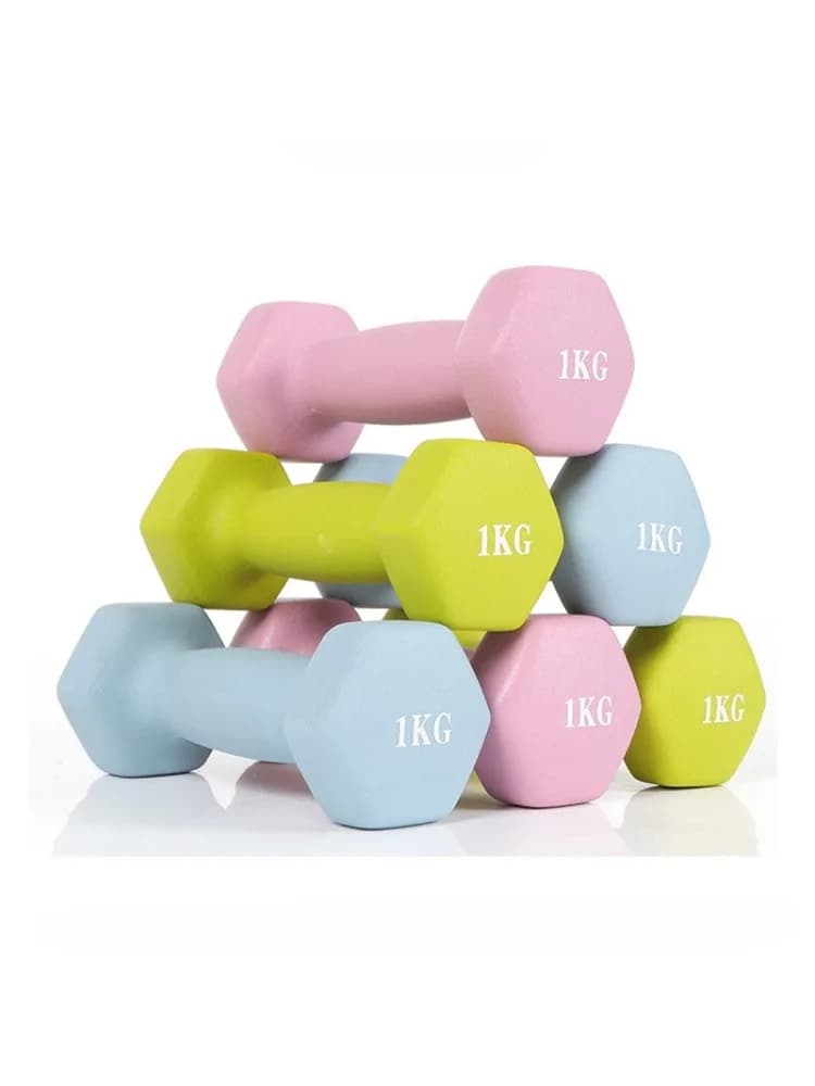 Kleurrijke Hex Dumbbell Set 3kg/4kg Paar Met rubber bekleed gietijzer met antislipontwerp Ideaal voor thuisgymnastiekjes en fitnessstudio's