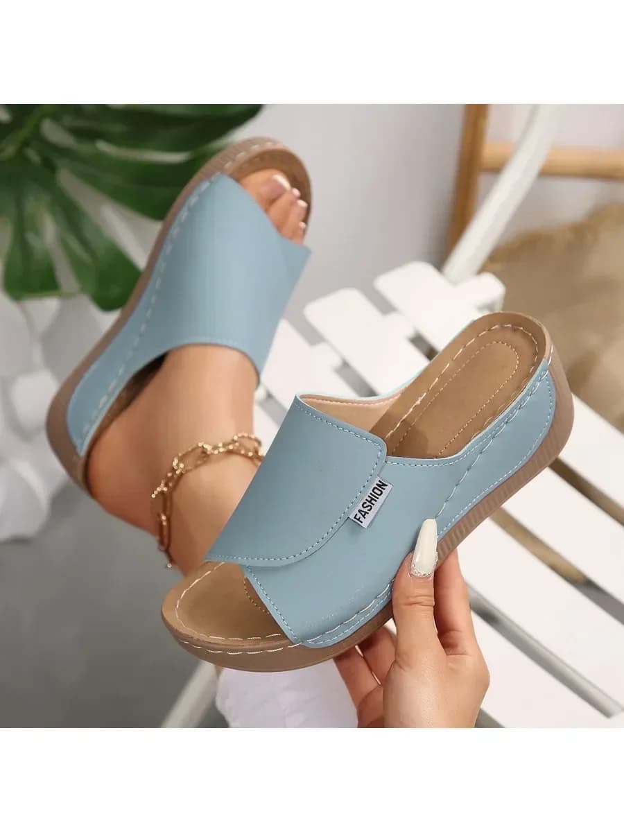 Vrouwen Wig Slippers Zomer 2025, Nieuwe Mode Slippers Open Teen Ademende Sandalen Comfortabele Gesp Vrouw Schoenen Slides Vrouwen