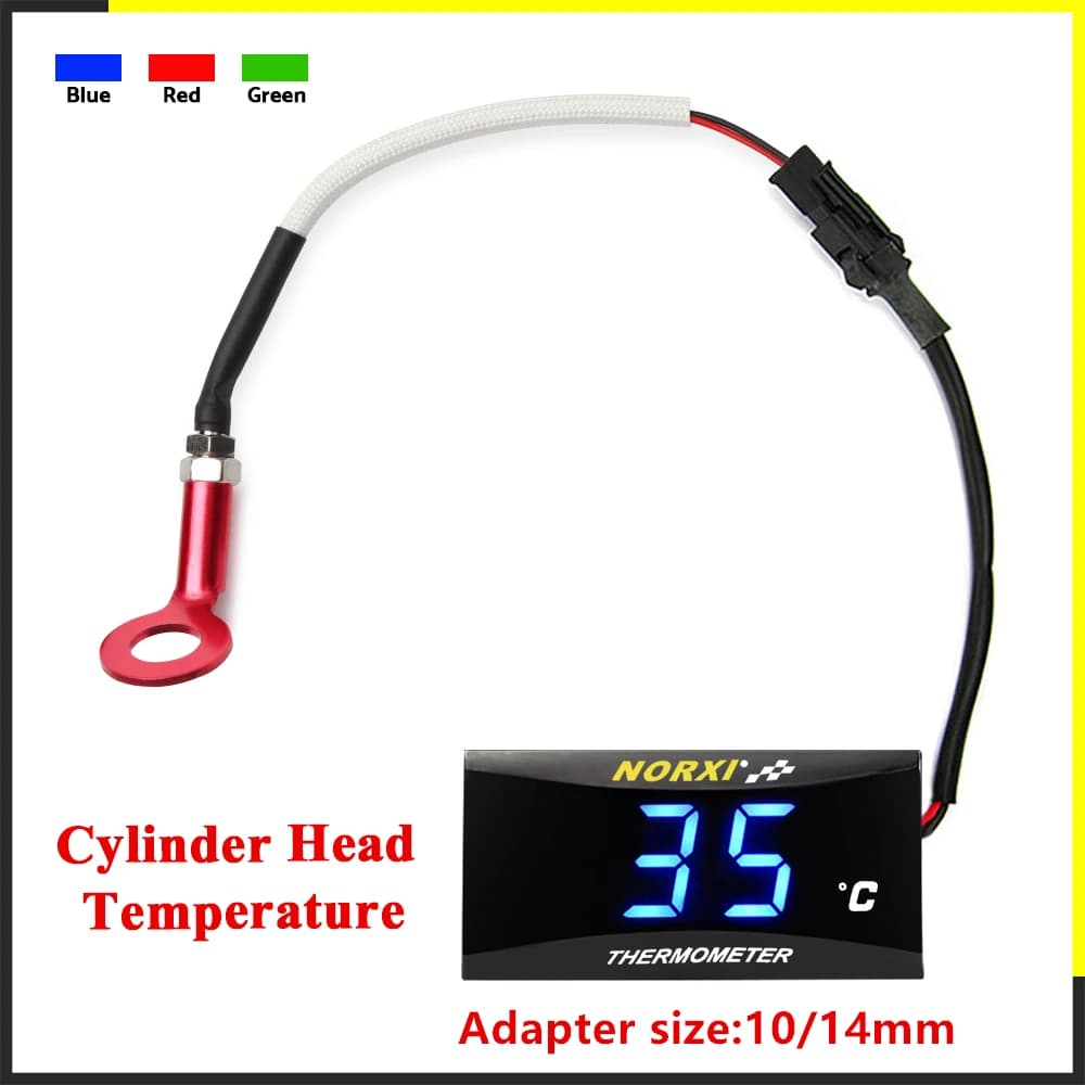 Motorcilinderkoptemperatuursensor Norxi Mini Square Digital Instrument Vochtigheid voor NMAX125 motorfiets