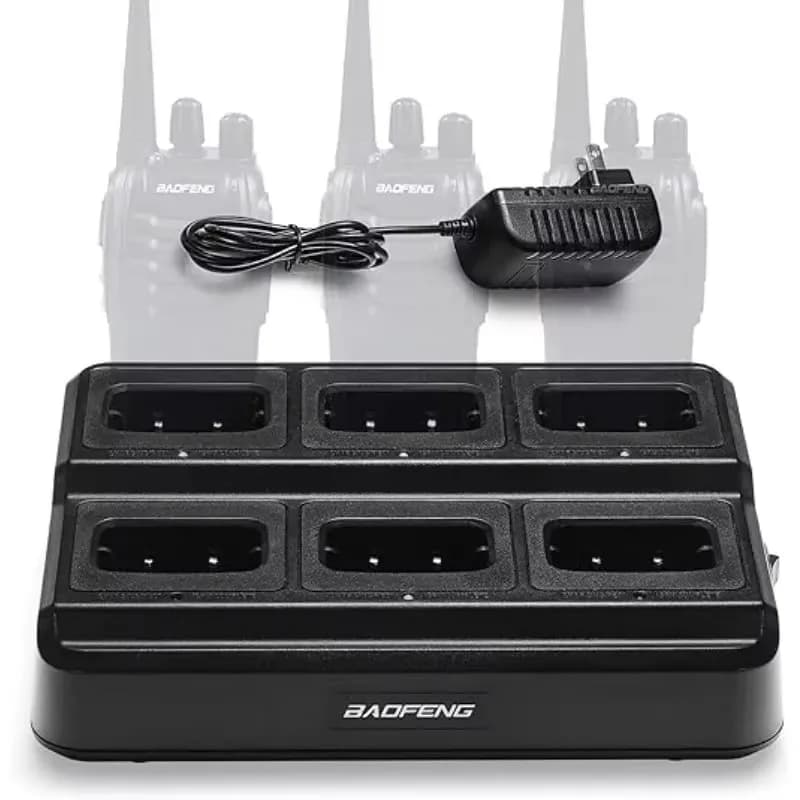 BAOFENG BF-888S Zesweglader Multi-Unit laadstation voor BF-888S BF-88ST BF-88A Retevis 777S H777 Walkie Talkies en batterij