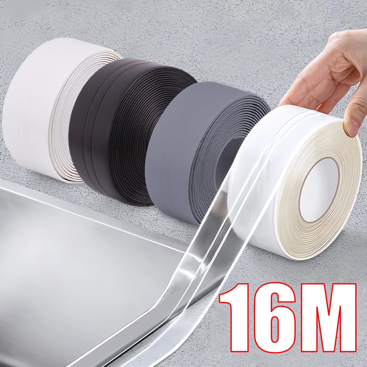 Waterdichte afdichting tape strips PVC zelfklevende wandsticker voor badkamer douchebad afdichting gootsteen gootsteen gootsteen schimmelbestendig