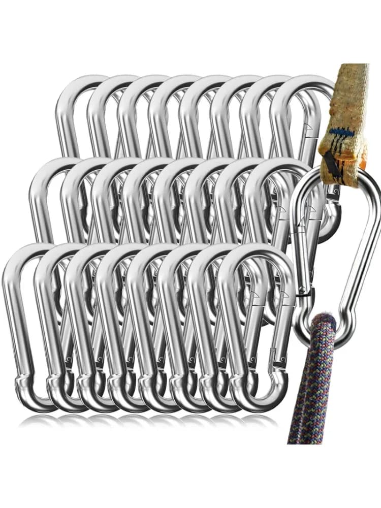 20/1 stuks RVS veerclip karabijnhaak M4 M5 M6 M7 M8 snelkoppeling slotring gesp sleutelhangers outdoor camping veerclip