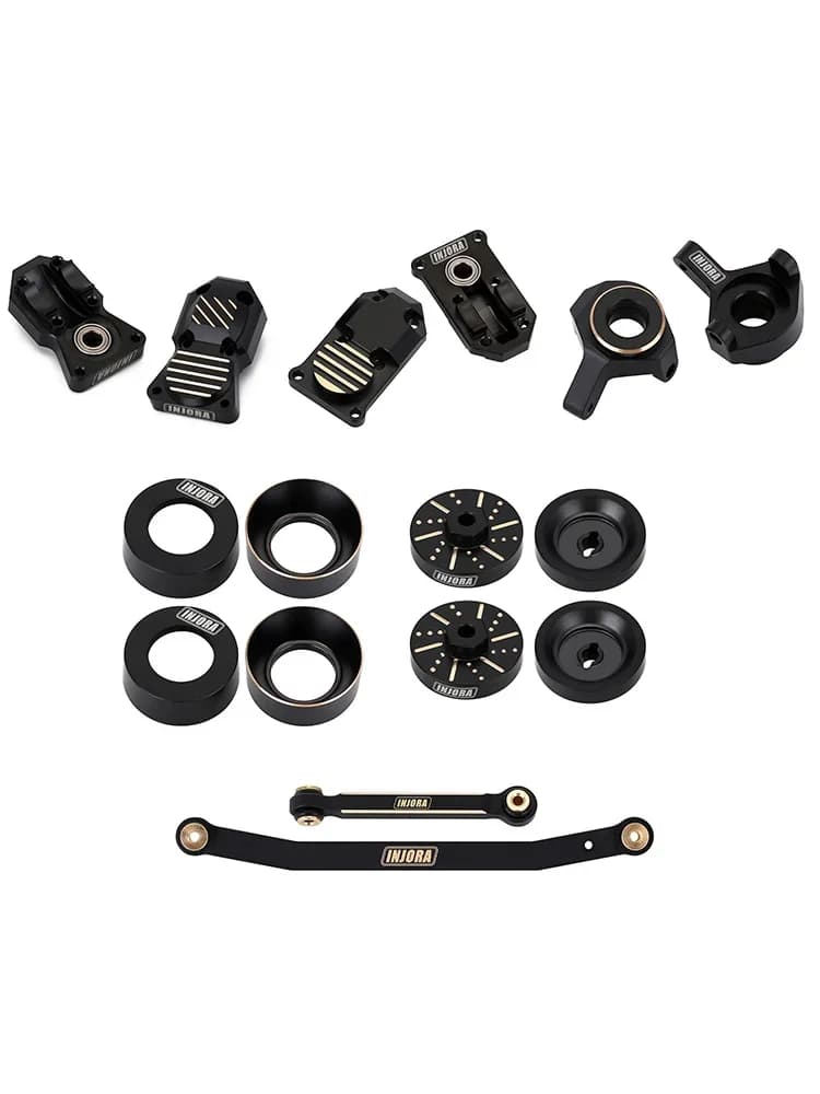 INJORA Zware Zwarte Coating Messing Contragewicht Fusees Wiel Hex Voor 1/24 RC Crawler Auto Axiale SCX24 Upgrade Onderdelen