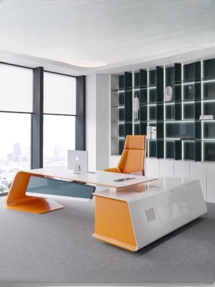 Waterdichte luxe bureaukast Modern schrijven Executive computerbureaus Studie witte opslag Escritorio Oficina meubilair