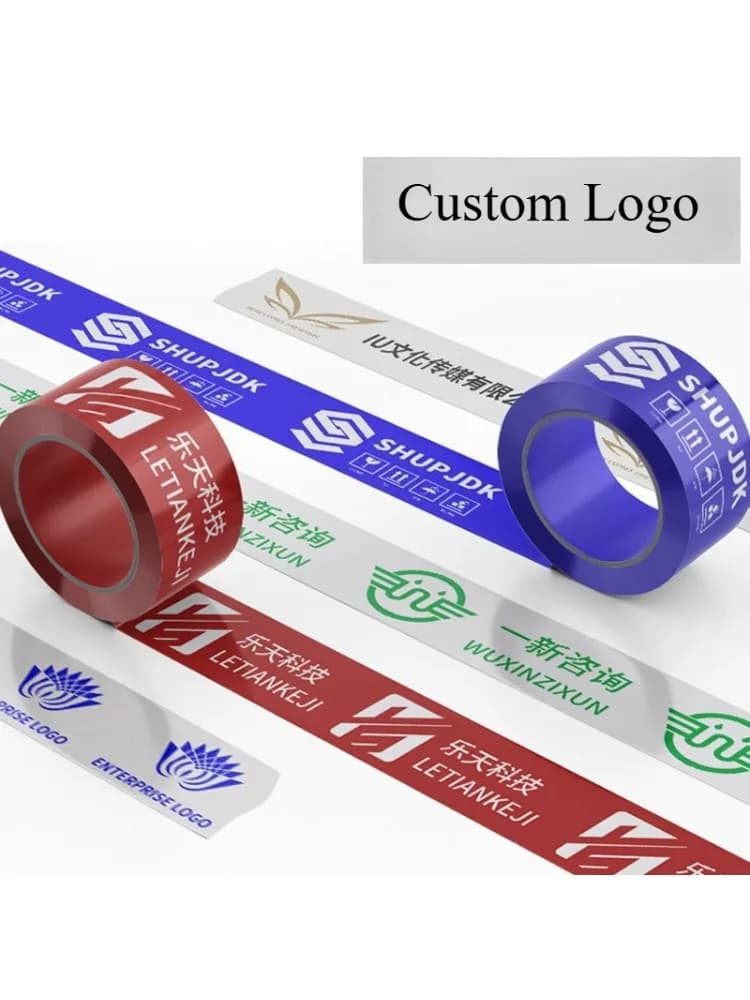 7 rollen logo afdrukken plakband aangepaste merk reclame slogan voor kartonnen doos afdichting verpakkingslabels 44 mm