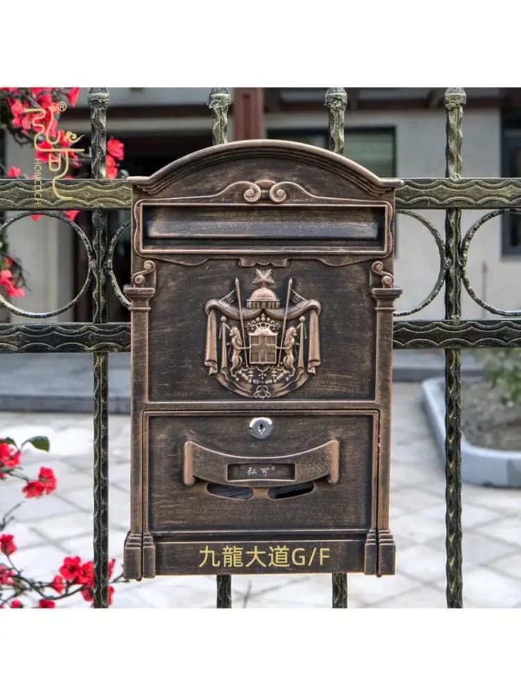 Europese vintage brievenbus met slot Waterdichte wandgemonteerde brievenbus voor Villa House Office Outdoor Brievenbus