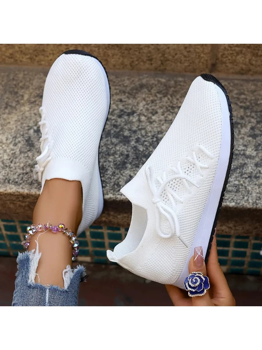 Dames Casual Schoenen Mode Ademende Mesh Platte Schoenen Dames Witte Sneakers Dames Tenis Feminino Vrouwelijke Schoenen