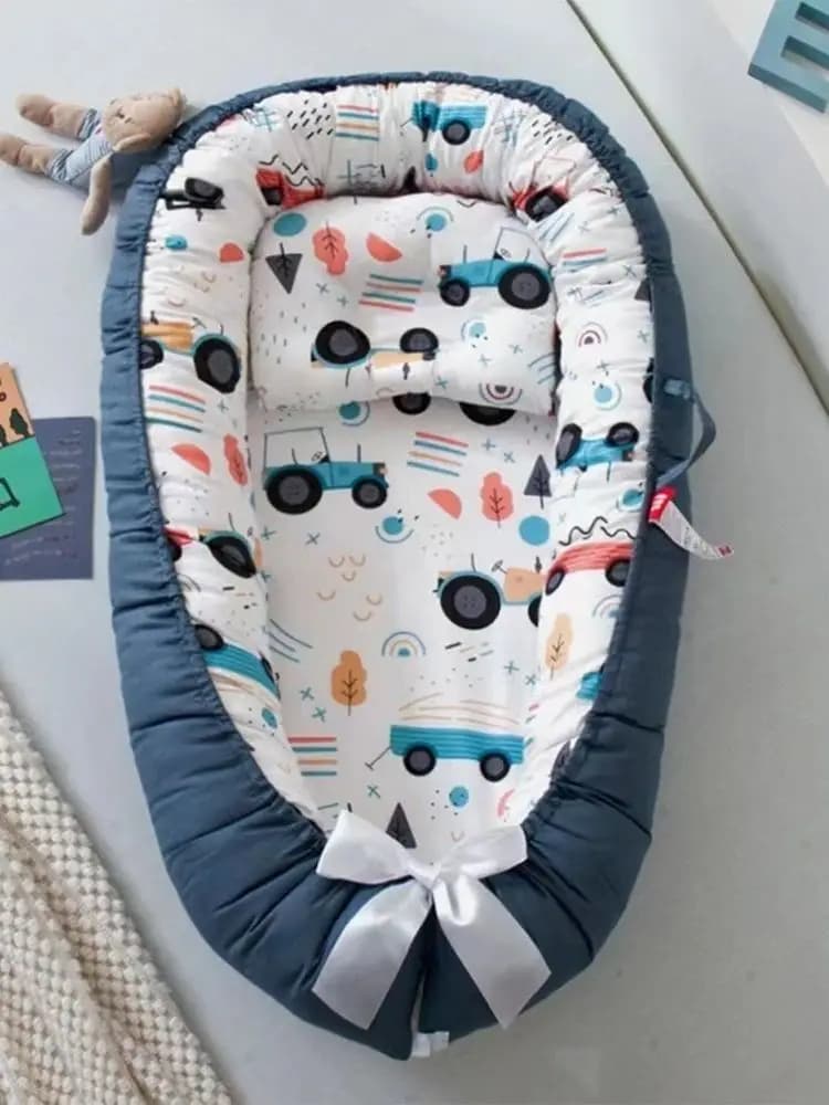 Baby-babyligstoel, babynest voor babymeisjes en jongens, pasgeboren benodigdheden voor baby's van 0-18 jaar, 100% katoen ademend