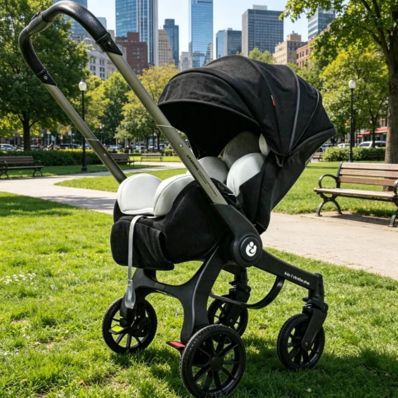 4-in-1 Multifunctionele Babywandelwagen Opvouwbaar met Autostoeltje Draagbare Babywagen EU Voorraad 3-in-1 Wandelwagen
