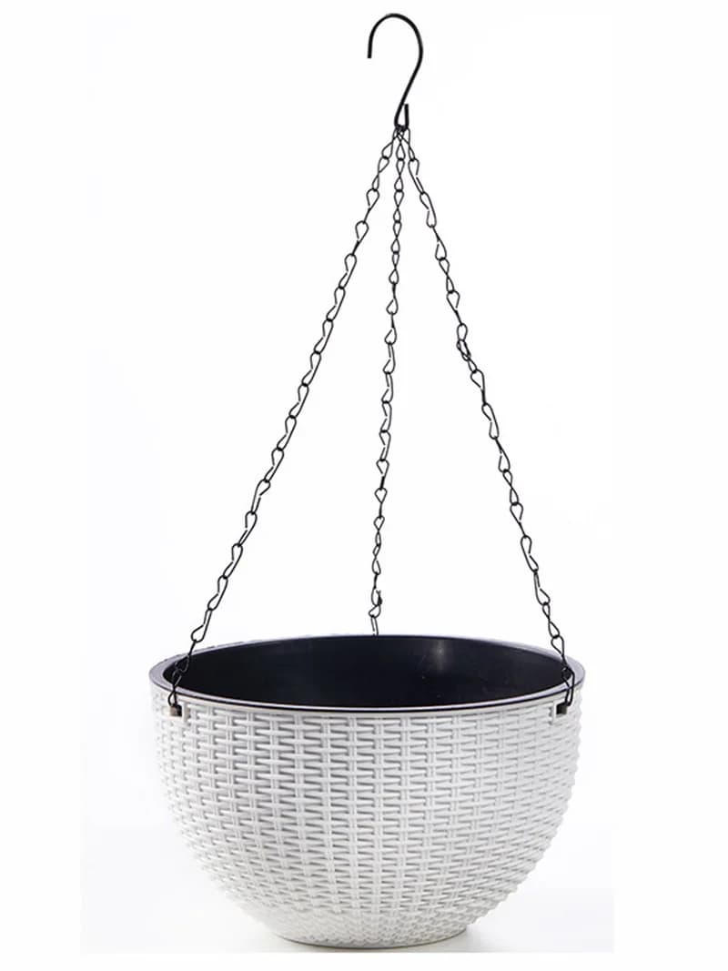 Hangende hangende plastic bloempot Europese stijl honingraatpatroon imitatie rotan bloempot hangende hangende mand voor binnen