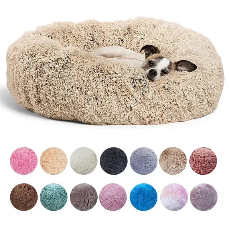 40-90cm 6 Maten Ronde Huisdierenbed voor Grote Honden Superzacht Kattenbed Pluche Hondenhuis voor Middelgrote Honden Winter Warm Slaapbed