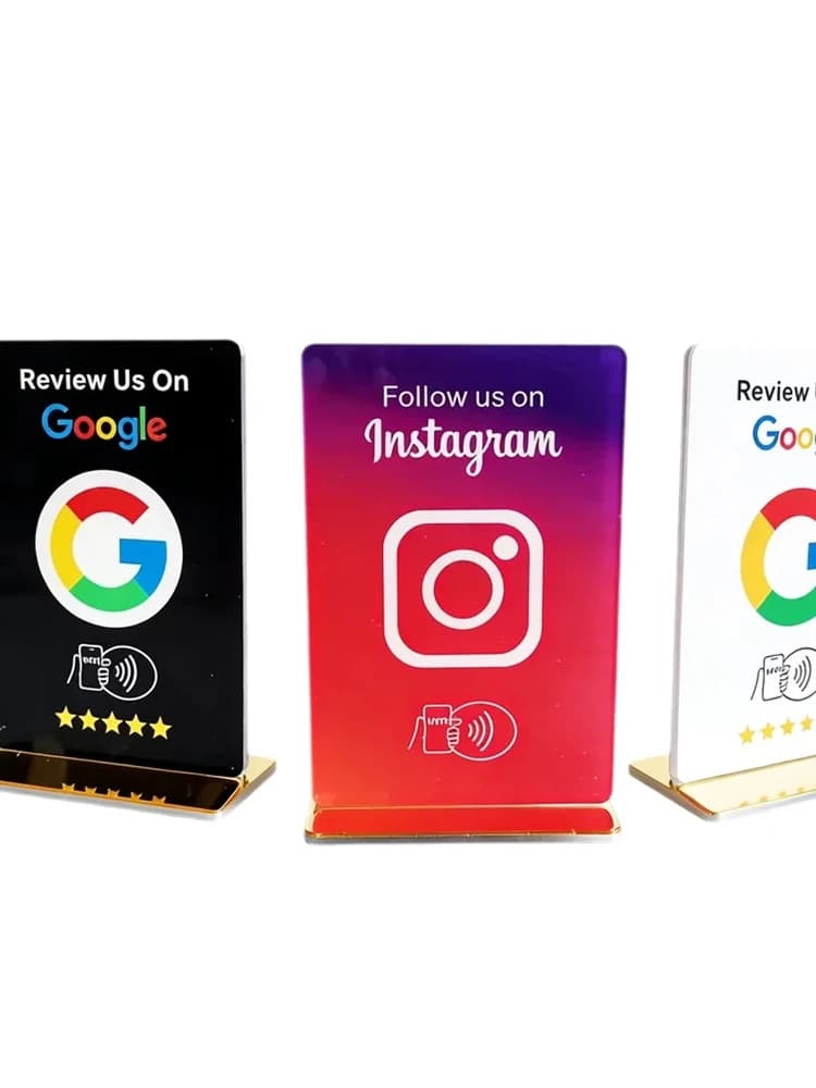 NFC-chip acryl tafelbord Google Review plaat Instagram menu standaard NFC acryl materiaal