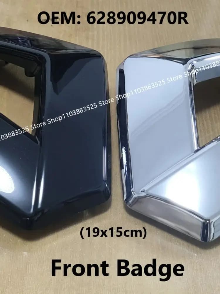 19x15 cm OEM 628909470R Zwart/Zilver Auto Front Emblem Badge voor Renault Clio 4 MK4 Captur Fluence Megane Badge Accessoires