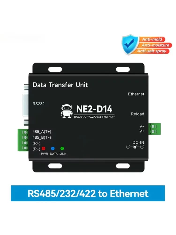 RS485/RS232/RS422 naar Ethernet seriële server DC8-28V Modbus TCP naar RTU MQTT Tweerichtings socketverbinding CDEBYTE AT Commando