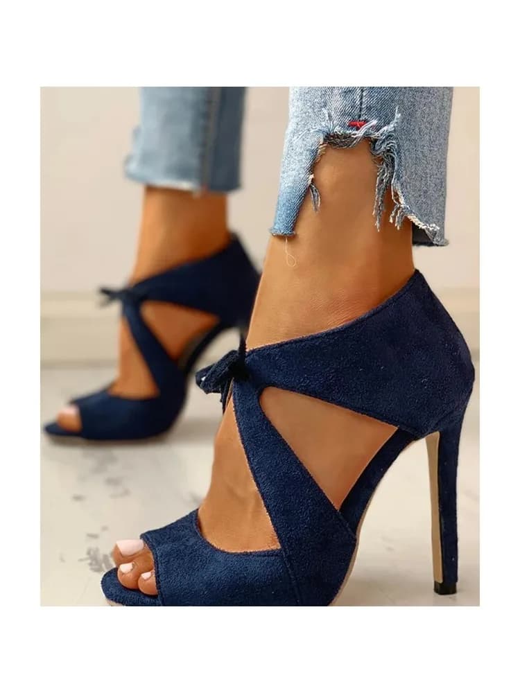 Hoge hak sandaal voor dames Fluwelen schoenen 2025, zomerpak Dames Beige Grote maat Open teen Hoge hakken Suède Zwart Nieuw