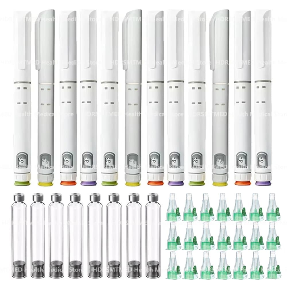 Wegwerp steriele injectiepen Insuline-injectiepen Verstelbare groeihormonedosering 60U met 3ml cartridges & 32G 4mm penpunt