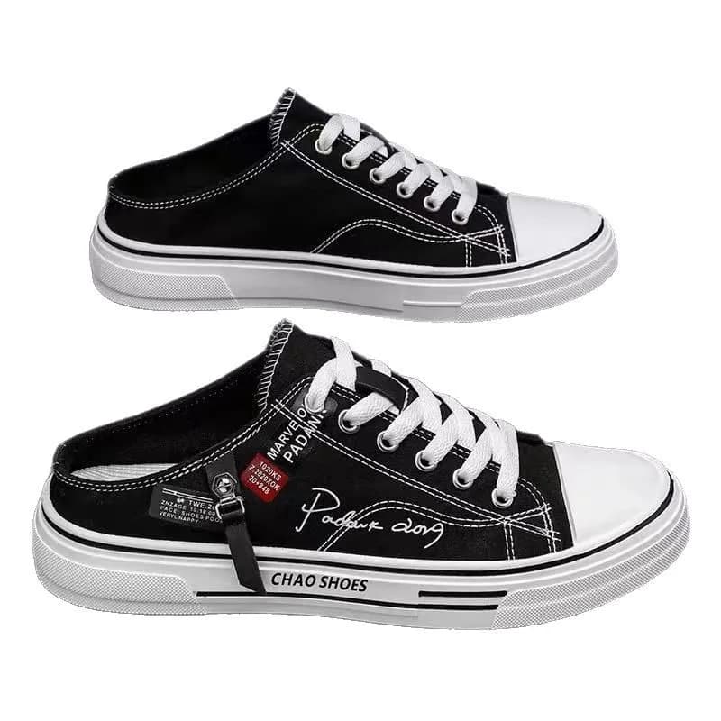 Zomer Heren Canvas Schoenen Halve Slippers Mode Casual Outdoor Sneakers Comfortabele Ademende Mannen Gevulkaniseerde Schoenen Zapatillas