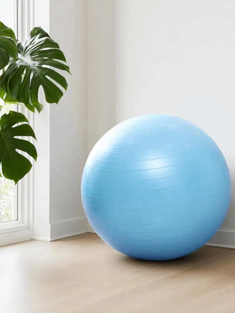 5 stuks opblaasbare oefenbal anti-burst yoga bal met textuur en grip, inclusief voetpomp, voor stabiliteit & balans, verdikte yoga bal
