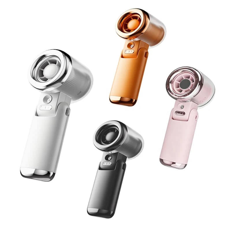 Miniventilator Draagbare waternevelventilator 3600mAh 5 snelheden Handheld opvouwbare nekhangende luchtbevochtiger Kleine sproeiventilatoren Type-C