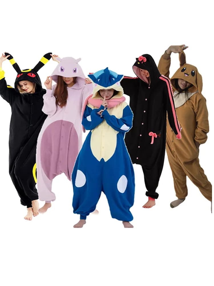 Snorlax Squirtle Mewtwo Onesie Kigurumi Gengar Cosplay Kostuum Halloween Volwassen Anime Kat Eevee Pyjama Pijama