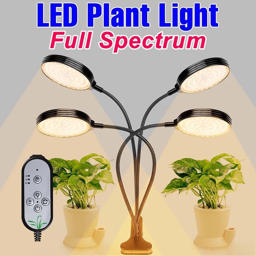Volledig spectrum LED-groeilamp USB Plant Fill Lamp 5V Dimbaar Timing Auto aan/uit Binnenzaden Hydrocultuur Vegs Teeltlampen