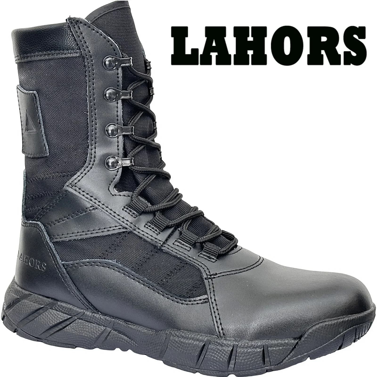 LAHORS ®   Lederen lichtgewicht man tactische laarzen gevechtslaarzen anti-botsing vetersluiting waterdichte outdoor wandelen ademende schoen
