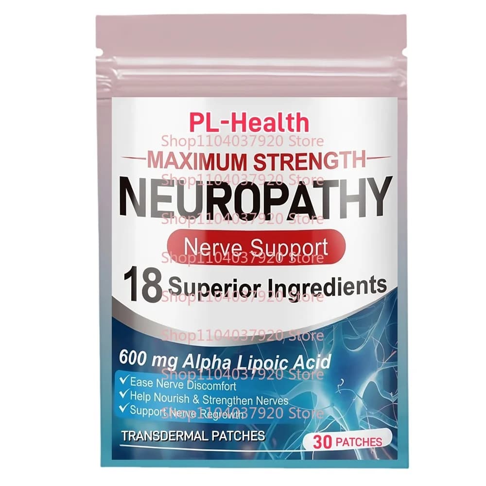 30-pleisters Neuropathie Ondersteuning Transdermale pleisters met Alpha Lipozuur Ondersteuning Handen, Tenen en Voeten, Beste randverlichting