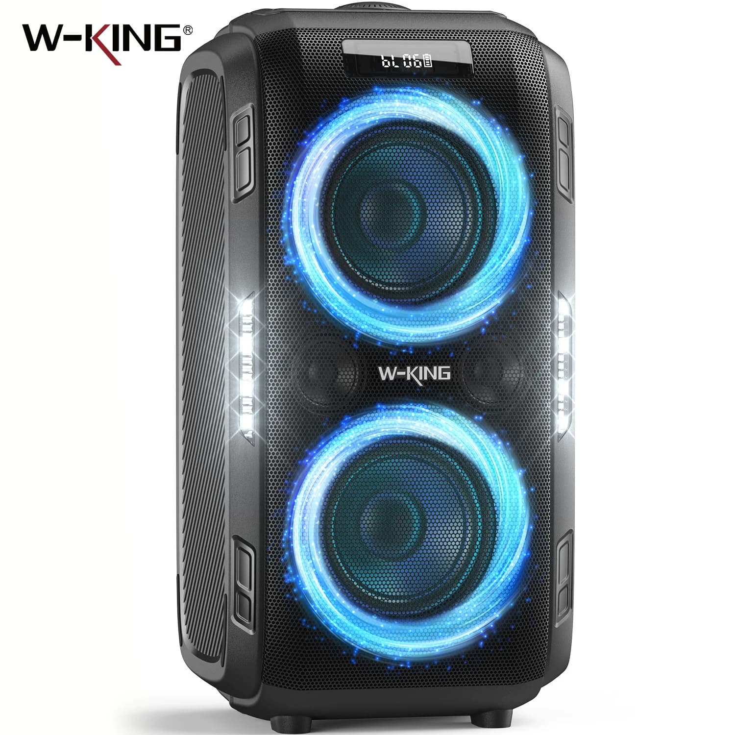 W-KING 250W PEAK grote Bluetooth-luidspreker luidst/massief 120dB/12 aangepaste bas, V5.3 Big Party Boombox draagbare luidspreker draadloos