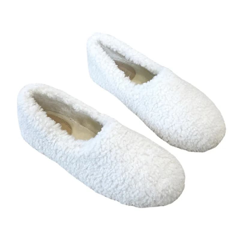 Nieuwe Luxe Lambwool Mocassins Winter Katoenen Schoenen Vrouwen Warm Pluche Loafers Comfy Krullend Schapen Bont Flats Vrouw Grote Maat