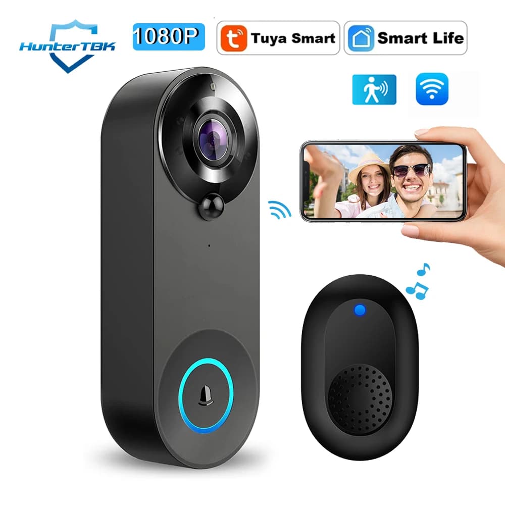 1080P Draadloze Video Deurbel Camera WiFi Slimme Deurbel Tuya Smart Home Security Bewegingsdetectie Nachtzicht Intercom Deurbel