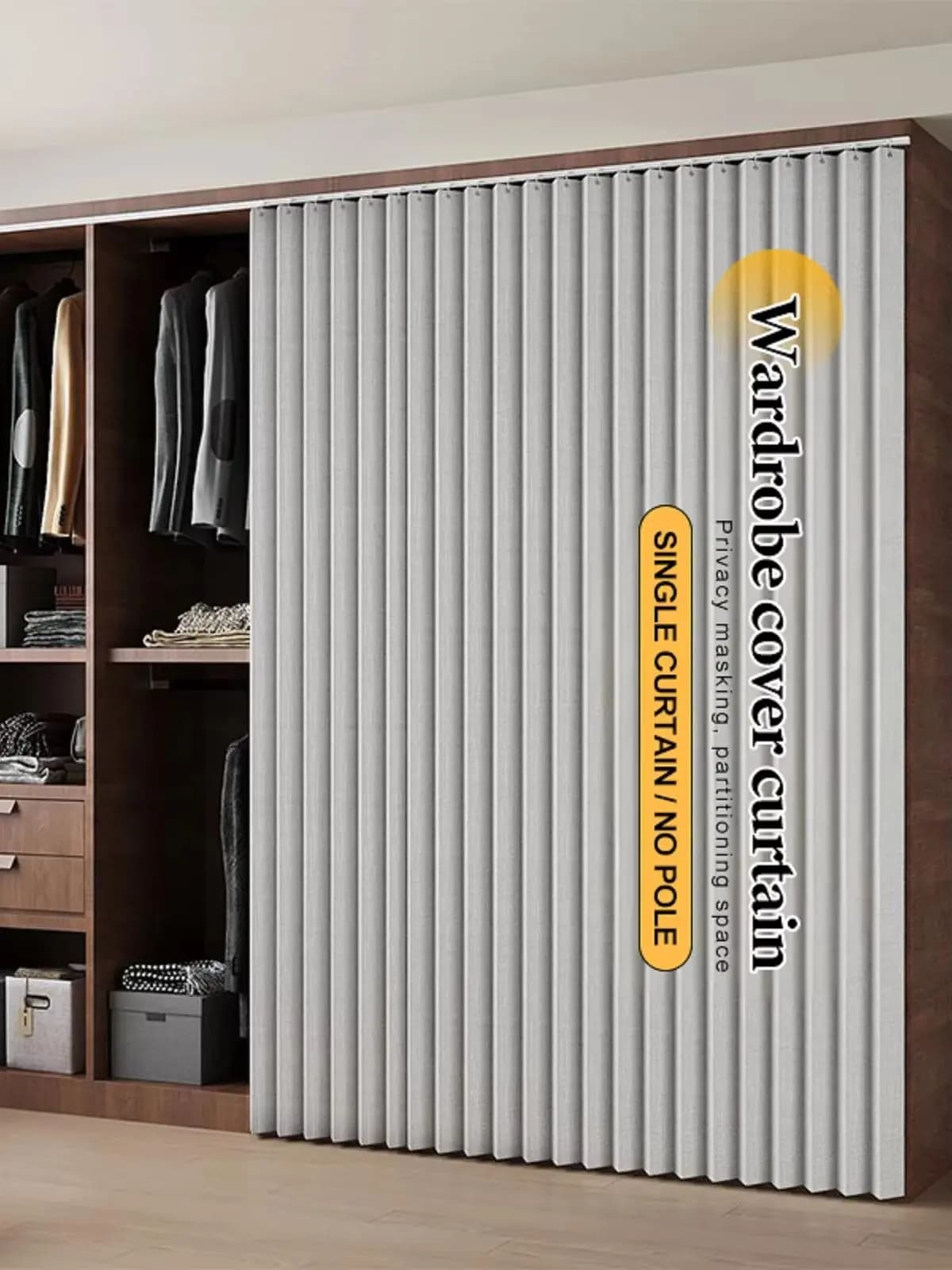 Opvouwbaar scheidingsgordijn Lichtgewicht tijdelijk privacy-scherm met haken voor verhuurappartement, slaapzaal, kantoor, zonder boren