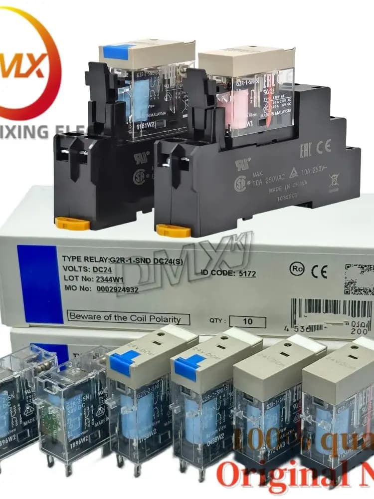10 Stuk/partij Originele G2R-1-SN G2R-2-SND (S) SNI 10A 250 V 24VDC 12 V 24VAC AC220 Relais P2RFZ-08-E P2RFZ-05 Basis