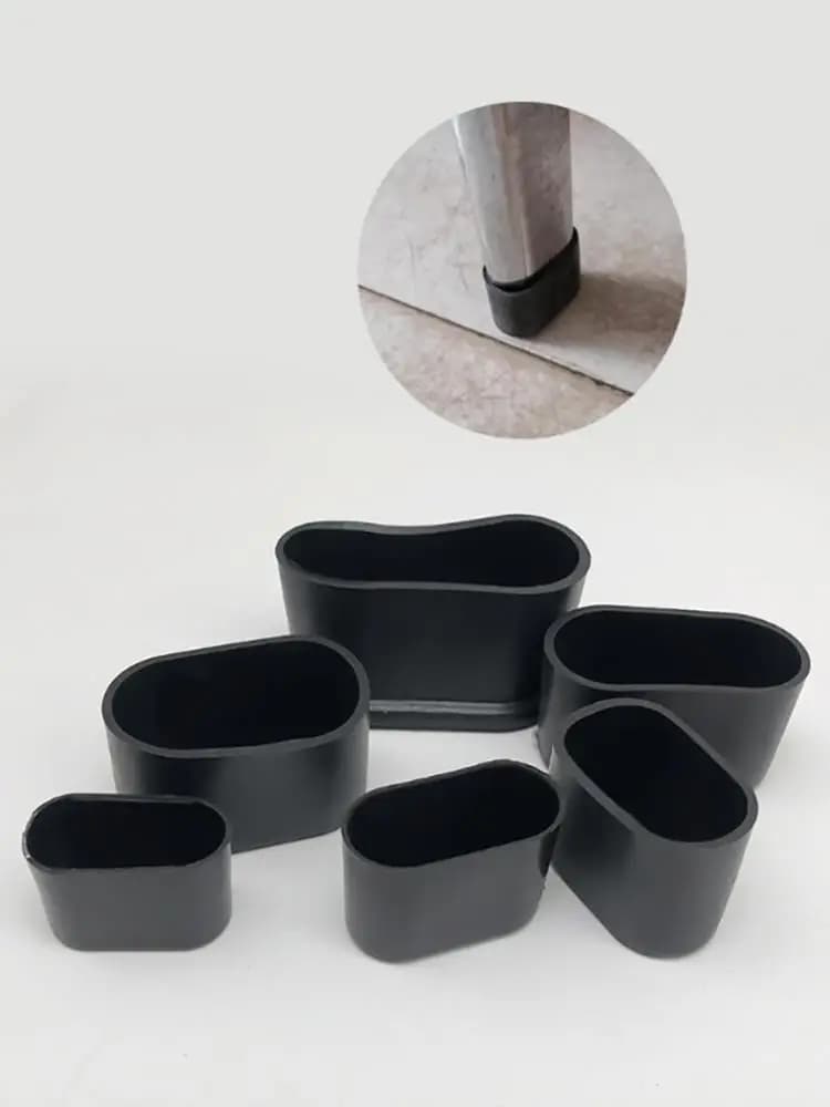 4-50 Stuks Stille Antislip PVC/PP Plastic Zwart Zacht Rubberen Hoes Elliptische Jas Tafelvoet Plug Ijzeren Bed Voet Pad 15mm-60mm