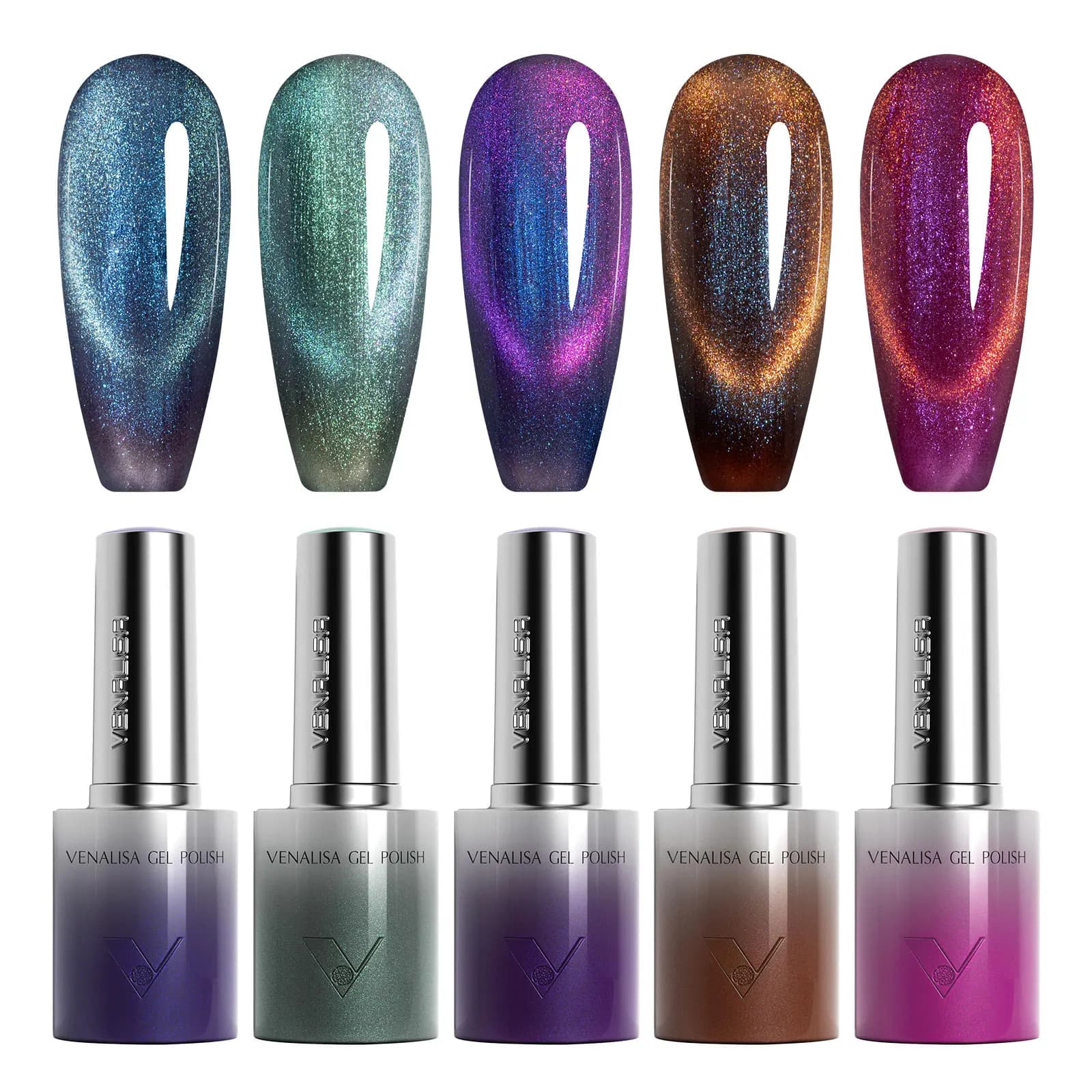 5 stks * 10 ml/kit VENALISA HEMA GRATIS TPO GRATIS Glitter Red Cat Eye Gel Nagellak Ultra Diamond Gel UV LED Losweken Nail Manicure