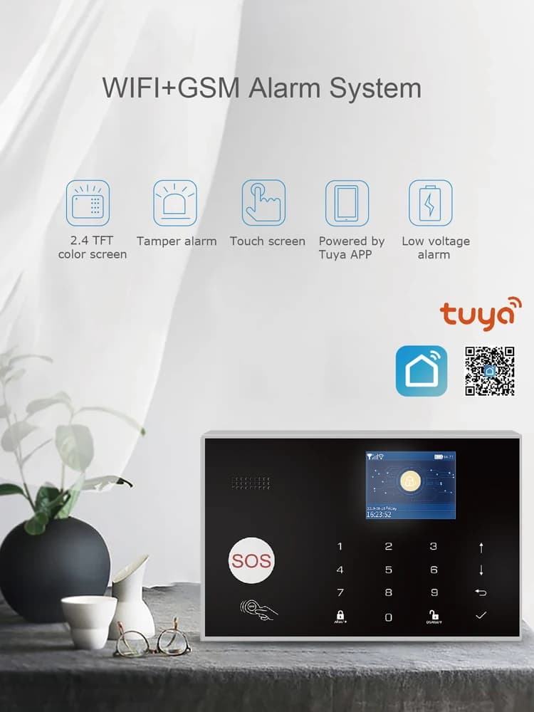 Alarmsysteem voor thuis WIFI GSM Beveiligingsalarm Host Ant-diefstal met deuropening PIR-bewegingssensor Tuya Smart App-bediening werk Alexa
