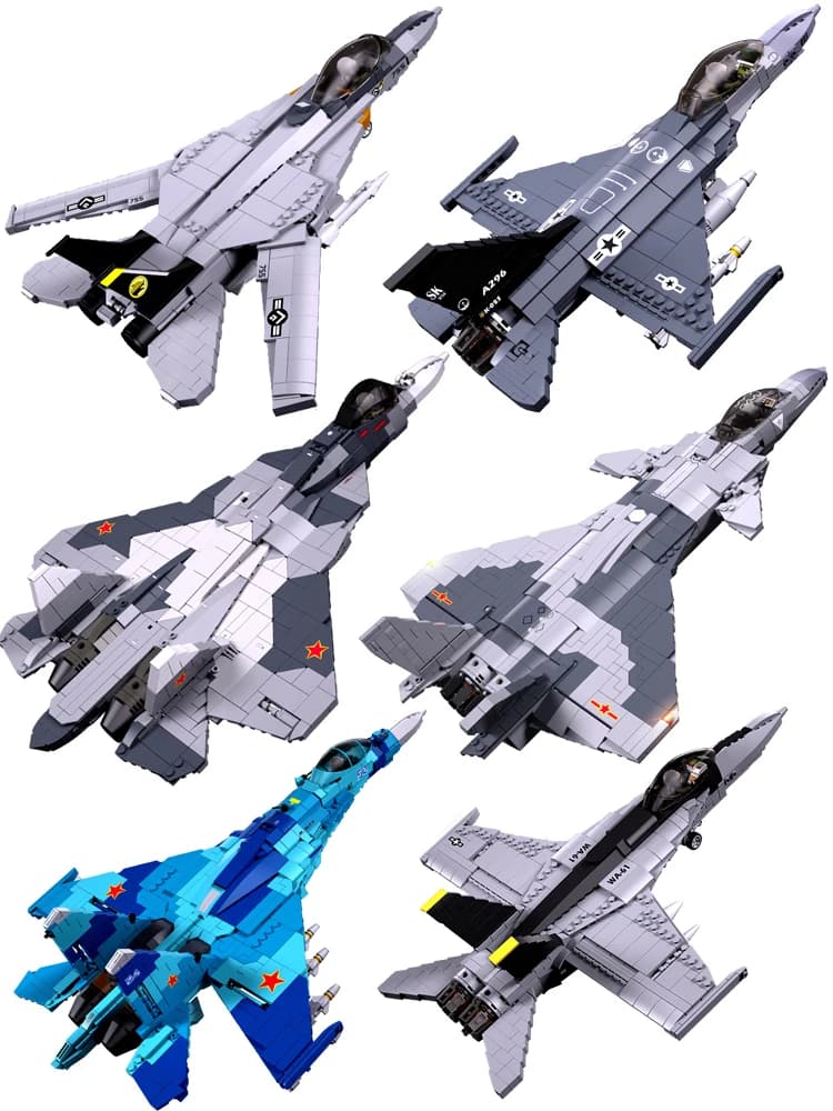 Sluban MI-24 Kamov Ka-52 Helikopter F/A-18 F-14 Gevechtsvliegtuig Bouwstenen Ww2 Vliegtuigen Bakstenen Militair Model Kids Speelgoed Cadeau