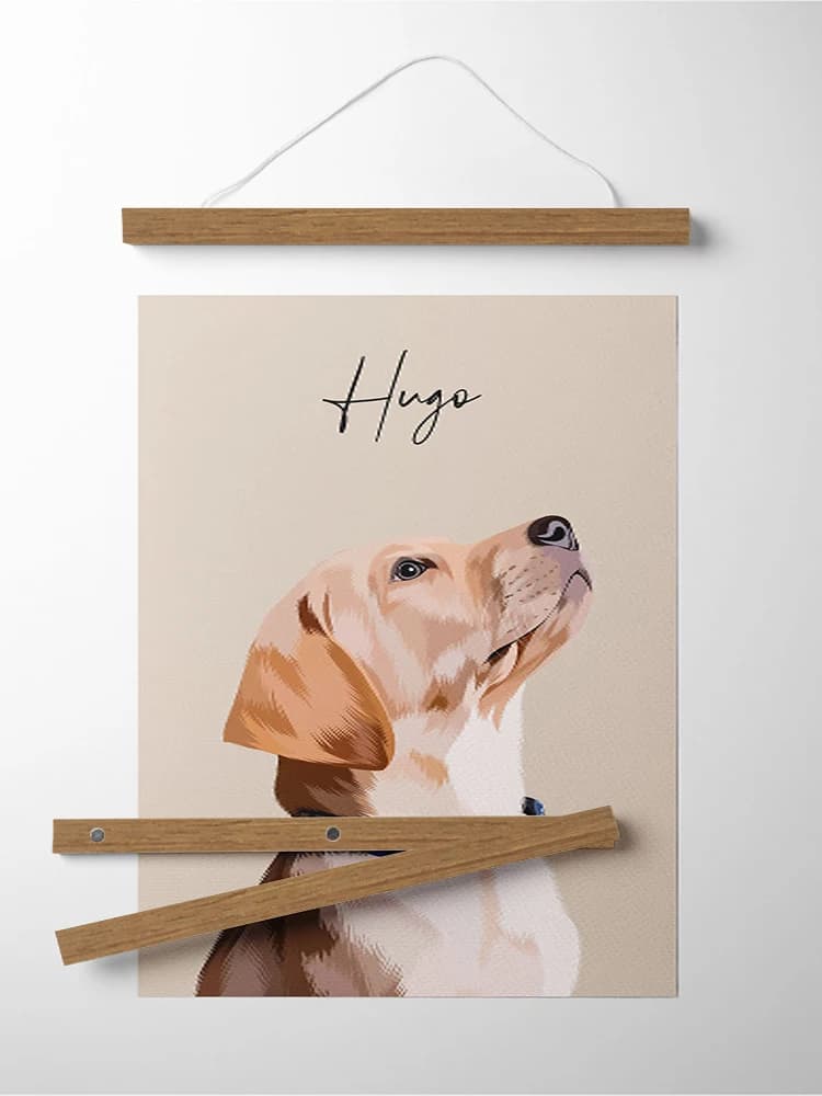 4 stuks Teak Grenen Zwart Wit Hout Magnetische Hanger Schilderij Frame 20 stuks Haken voor Fotolijst Scroll Schilderen Canvas Poster Frame