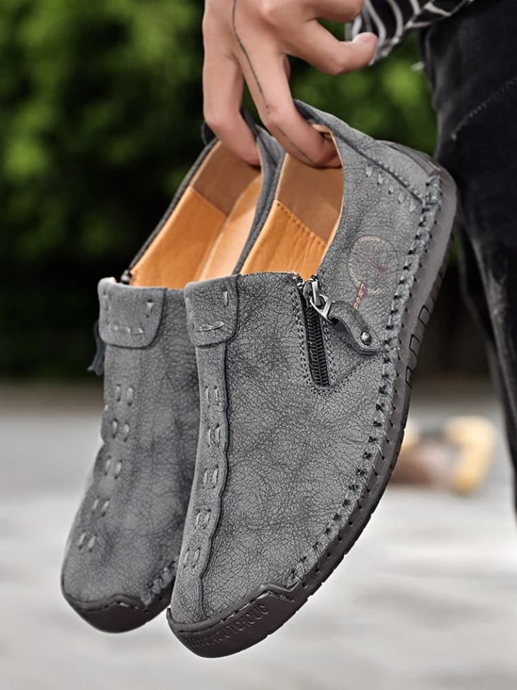Handgemaakte lederen herenschoenen Casual slip-on heren loafers Designer zachte zool mocassins Comfortabele antislip wandelschoenen Plus maat