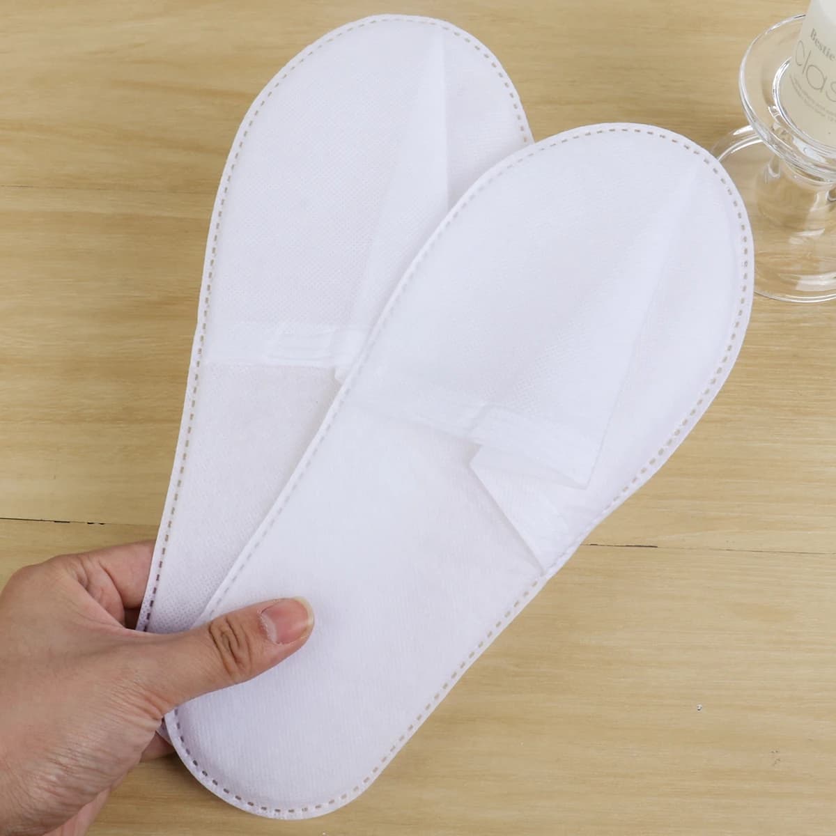 10/30/50 paar witte niet-geweven wegwerppantoffels Travel Home Slippers Business Home Hotel Unisex Slippers