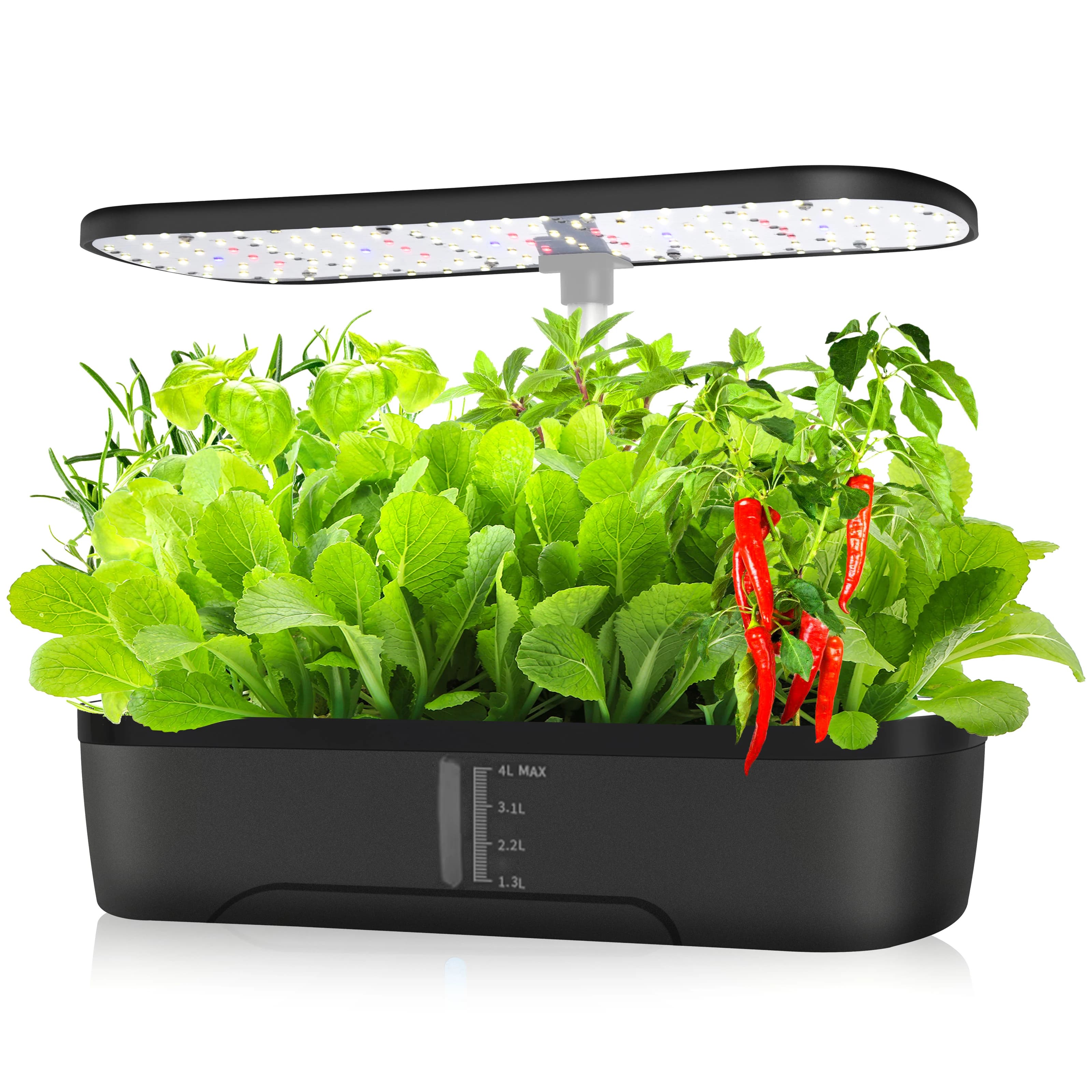 12 peulen hydrocultuur kweeksysteem, kruidentuinset binnen verstelbare hoogte met automatische timer 20 watt LED-groeilicht